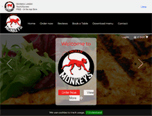 Tablet Screenshot of monkeysrestaurant.com